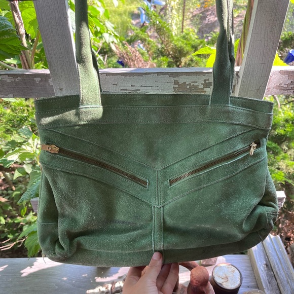 Y2K Urban Outfitters green suede purse - Picture 2 of 7